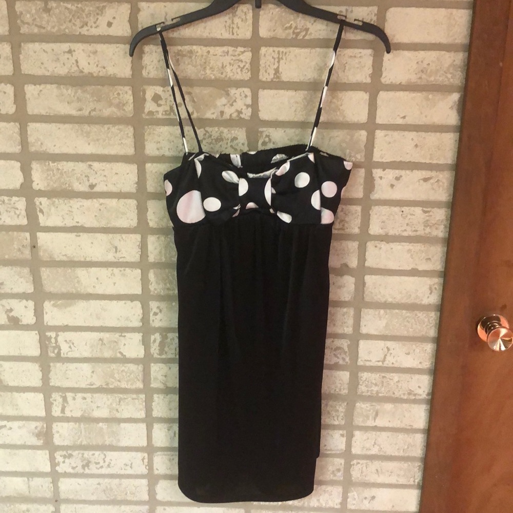 Black n White Polka Dot Spaghetti Strap Dress
